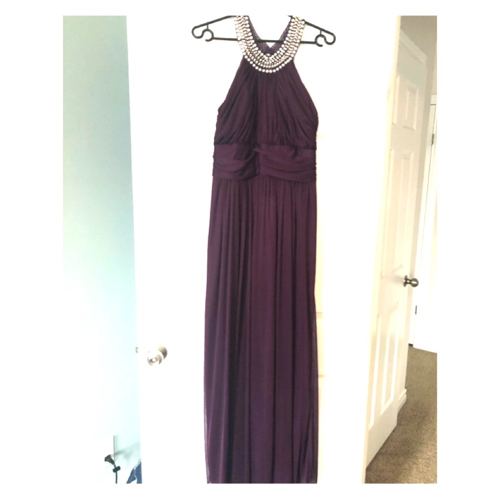 Beautiful plum purple high neck dress